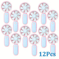 12-Piece Mini Handheld Fan Set with Round Grilles, USB Charging, Lanyards and Type A or Type B Designs
