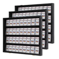 Sports Card Display Case 36 Slots Lockable Wall Frame – UV Protection Acrylic | Baseball Basketball Football Hockey Trading Cards | Black