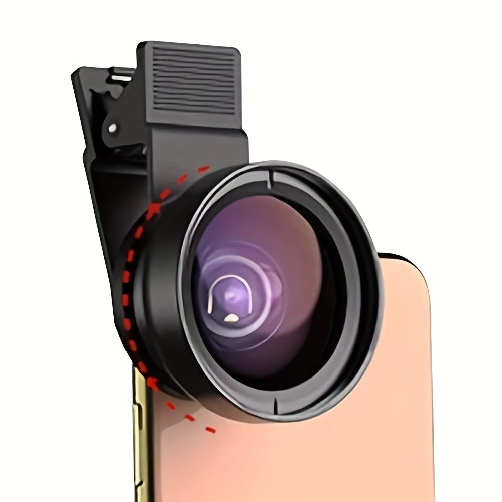 Clip-On Phone Lens Kit 2-in-1 – 0.45x HD Wide Angle & 12.5x Super Macro Lens for iPhone & Android, Universal Smartphone Camera Upgrade