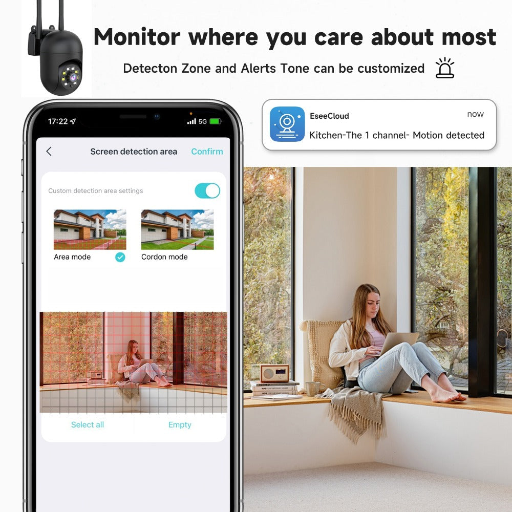 Indoor Security Camera 4-Pack with 3MP Video, Dual-Band WiFi, Color Night Vision and Cloud Storage Options