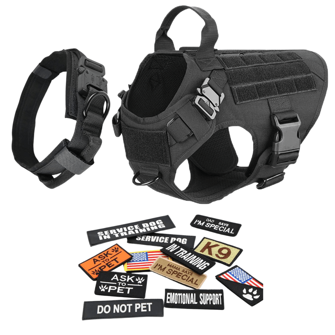 Heavy-Duty Tactical No-Pull Dog Harness with Dual D-Ring Control and Quick-Release Metal Buckles product image 66