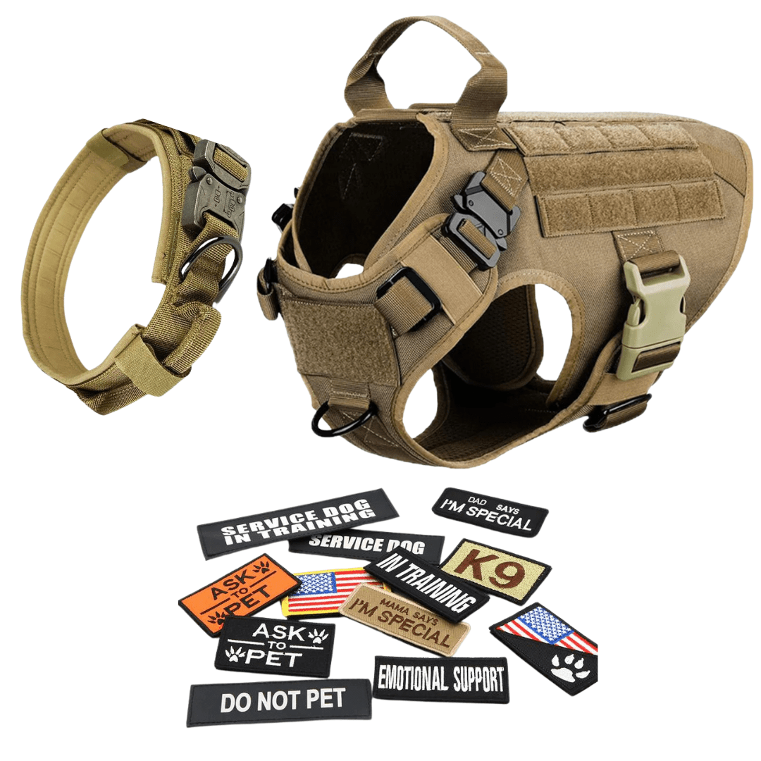 Heavy-Duty Tactical No-Pull Dog Harness with Dual D-Ring Control and Quick-Release Metal Buckles product image 67
