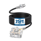 Extension Cord 25ft 6-Outlet SJTW 14AWG with Cover & On/Off Switch, Outdoor Indoor Power Strip Cord for Workshop