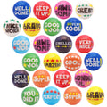Motivational Squeeze Stress Balls 24 Pack Multicolor, 2.48" Squishy Balls with Positive Affirmation Slogans for Classroom Prizes