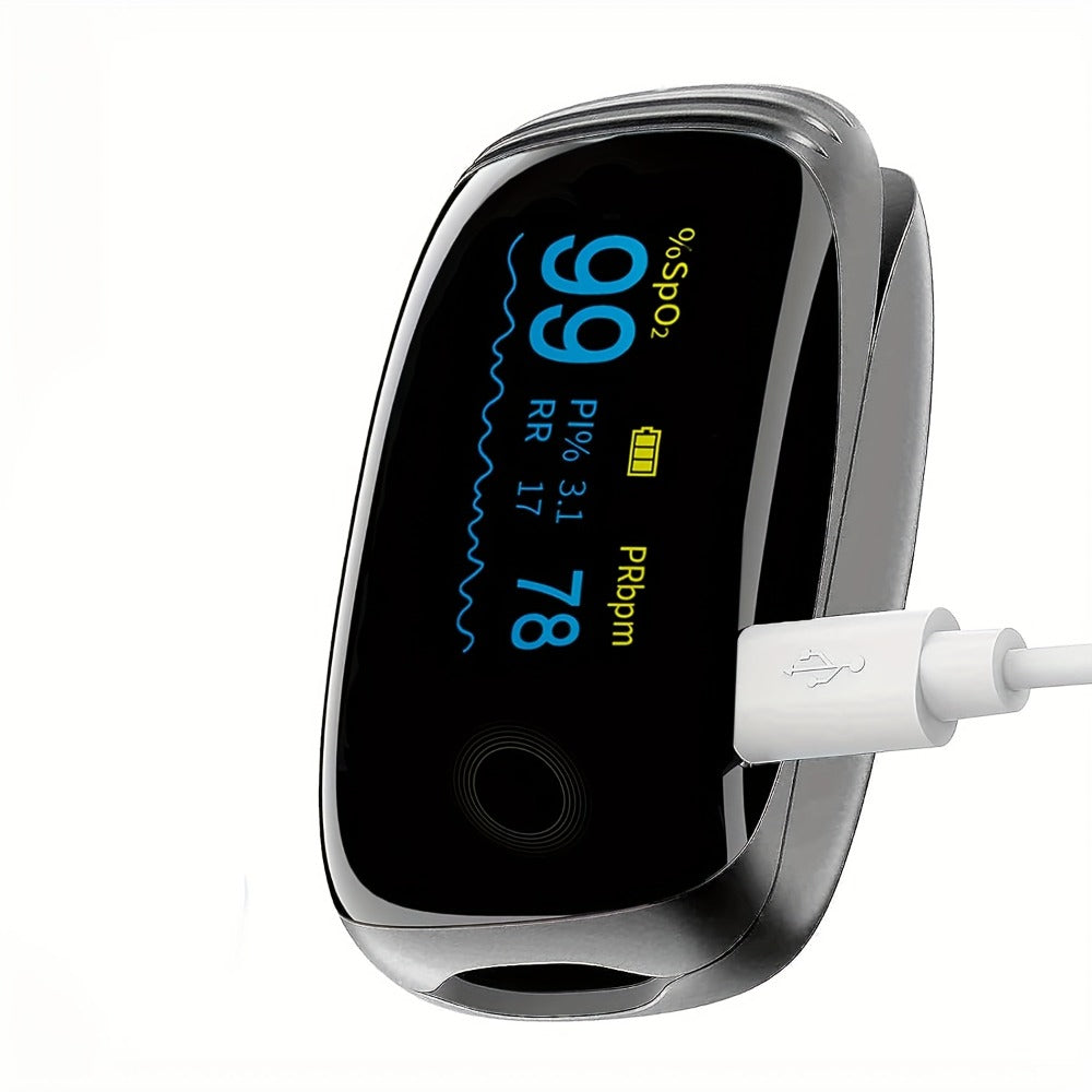 Fingertip Pulse Oximeter FDA Cleared Rechargeable SpO2 Blood Oxygen Monitor with Pulse Rate for Entryways, Bedrooms and Living Spaces