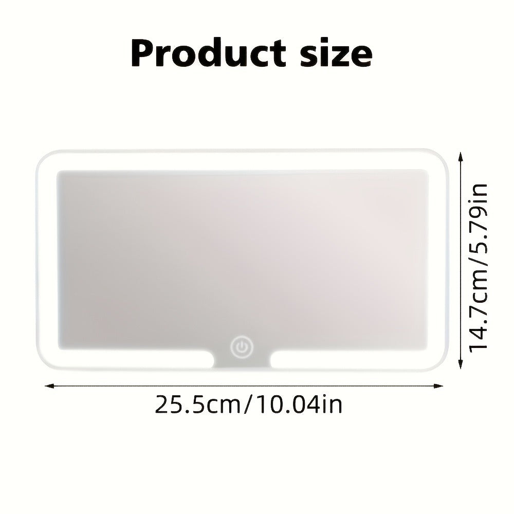 Car Visor Makeup Mirror LED Lighted USB Powered – Sun Visor Vanity Mirror with 3 Light Modes, Universal Fit for Cars Trucks SUVs