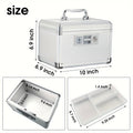 Aluminum Alloy Lockable Medicine Box – Double Layer Large Capacity Storage Box with Key Lock, Handle & Tray for Medicines