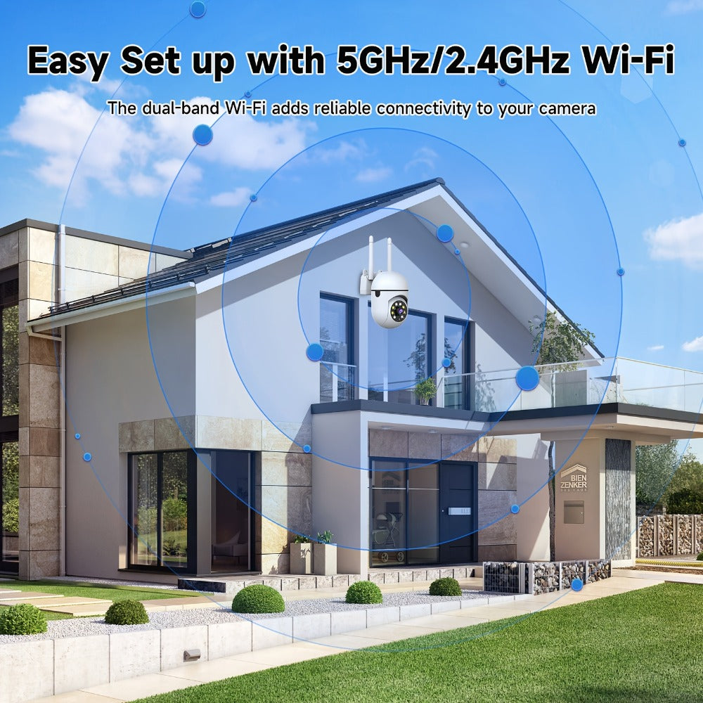 Indoor Security Camera 2-Pack with 355° Pan-Tilt, Night Vision, Two-Way Audio and Connection Options