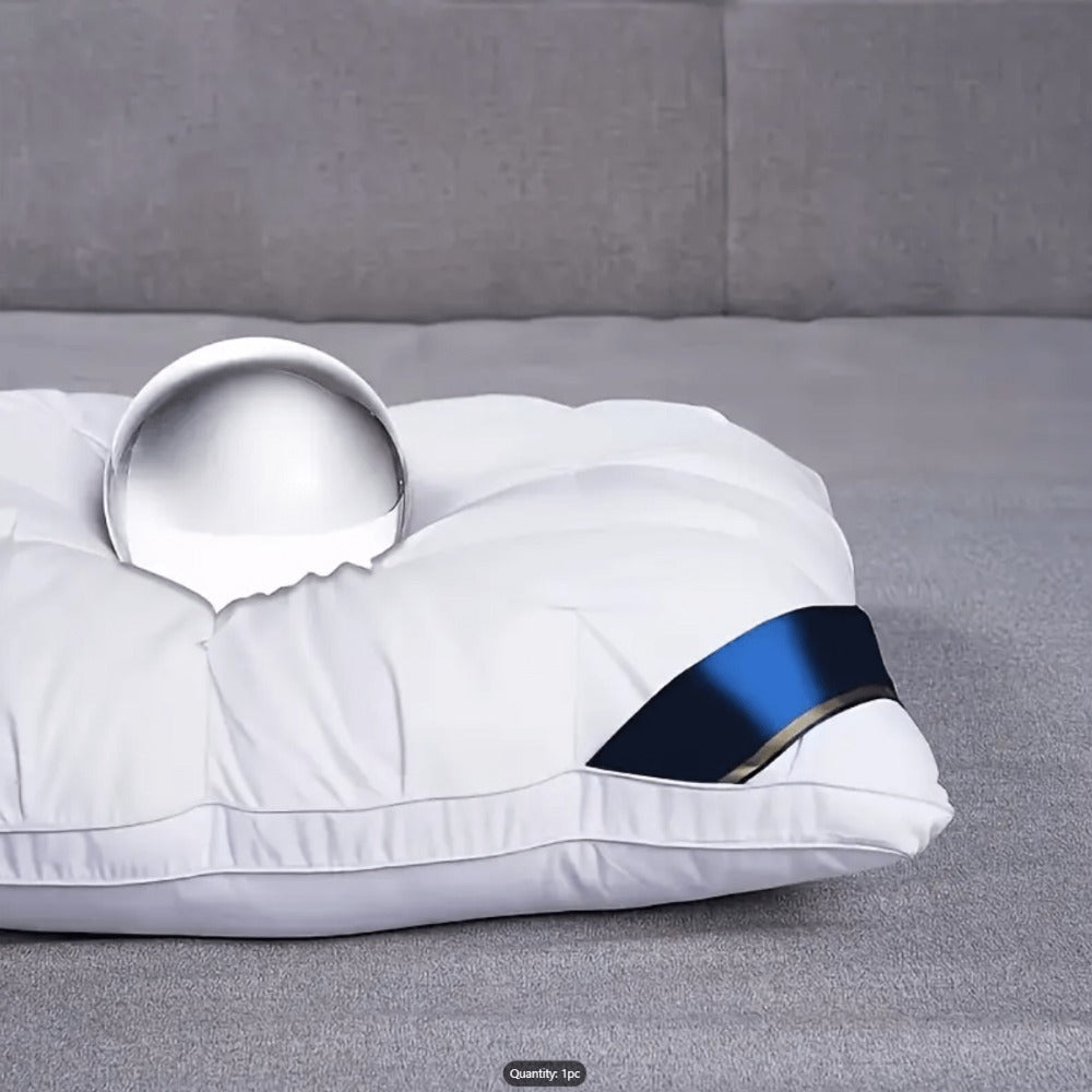 Hotel Quality Pillow Soft Polyester Fiber Deep Sleep Neck Support – No Collapse All Season Machine Washable Satin Cover Zipper Closure White