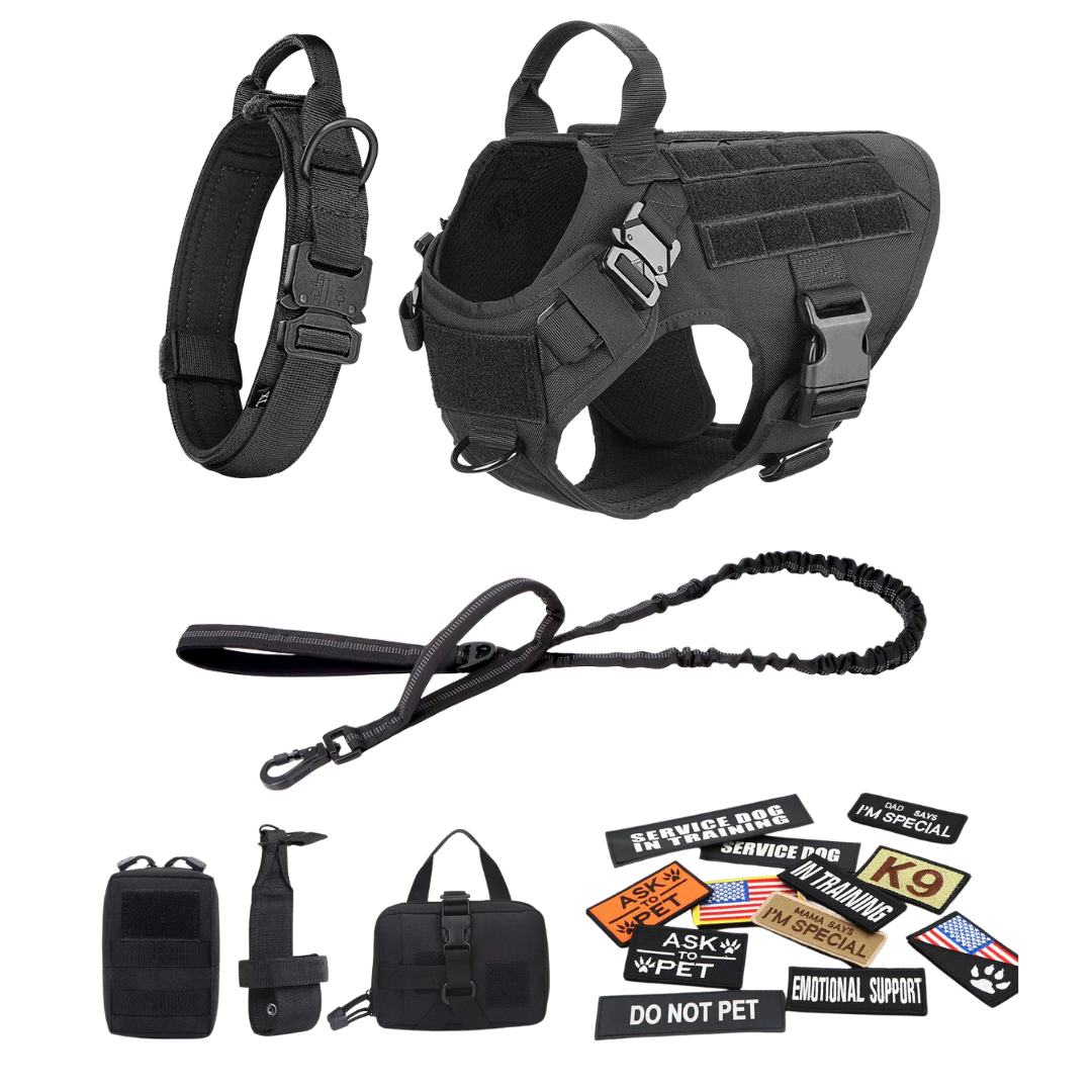 Heavy-Duty Tactical No-Pull Dog Harness with Dual D-Ring Control and Quick-Release Metal Buckles product image 71