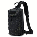 Structured Tactical Shoulder Crossbody Bag with Honeycomb Front Panel in Black or Camouflage Pattern