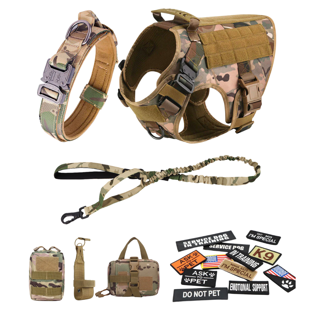 Heavy-Duty Tactical No-Pull Dog Harness with Dual D-Ring Control and Quick-Release Metal Buckles product image 73