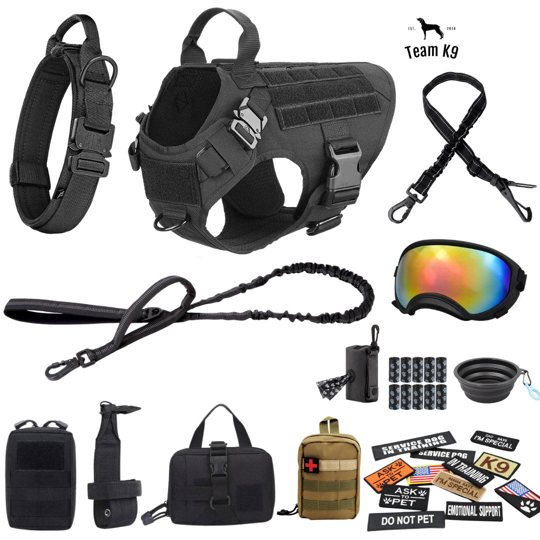 Heavy-Duty Tactical No-Pull Dog Harness with Dual D-Ring Control and Quick-Release Metal Buckles product image 76