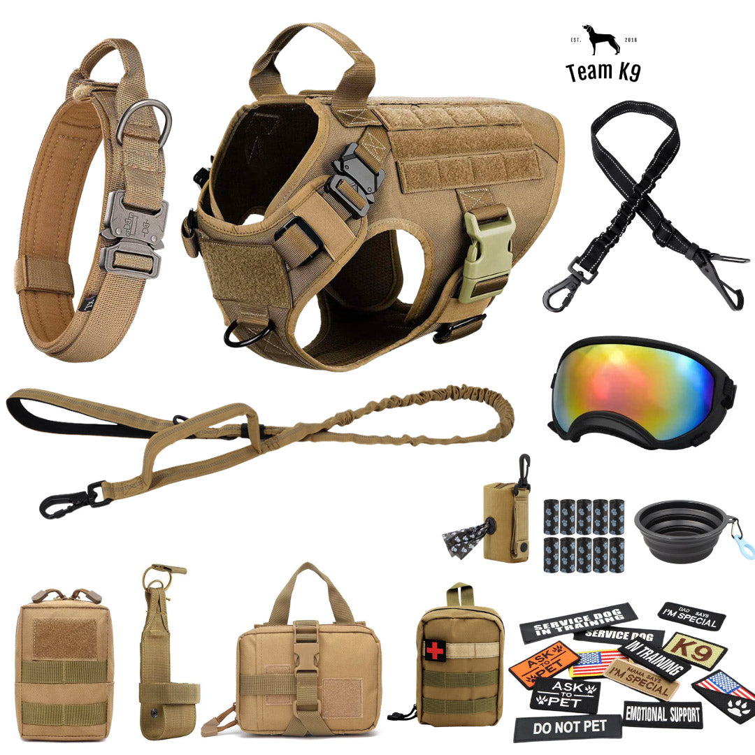 Heavy-Duty Tactical No-Pull Dog Harness with Dual D-Ring Control and Quick-Release Metal Buckles product image 77