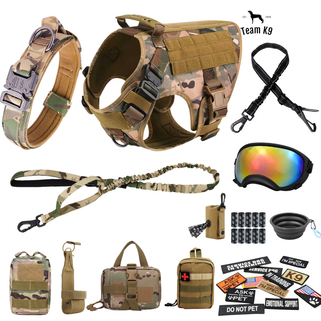 Heavy-Duty Tactical No-Pull Dog Harness with Dual D-Ring Control and Quick-Release Metal Buckles product image 78