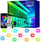 RGB Eave String Light Kit from 50ft to 400ft with Plug-In Adapter, App and Handheld Remote
