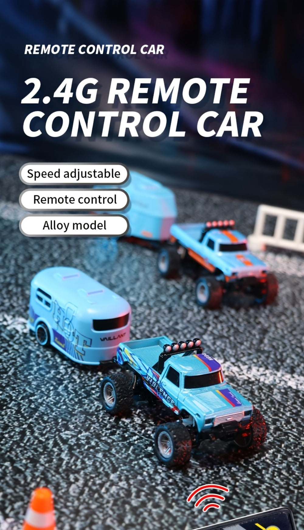 1:64 Scale Mini RC Car Alloy Off-Road Truck with Shock Absorbers – Pocket-Sized Remote Control Car for Boys Ages 6 7 8 9 10