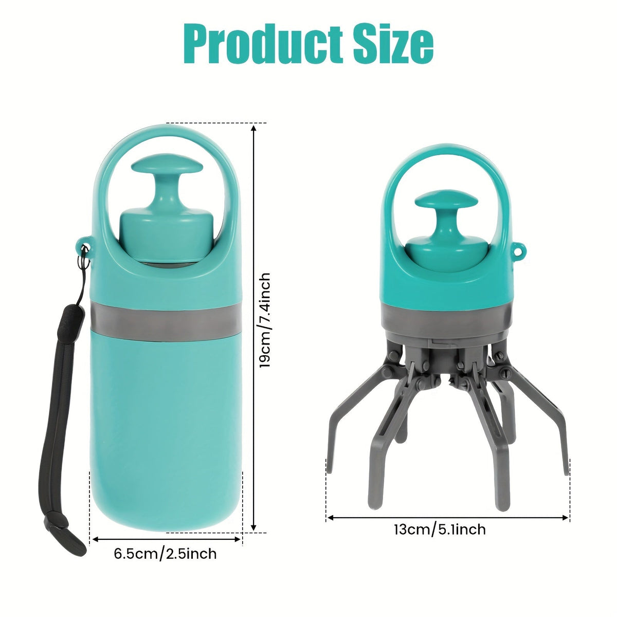 Dog Poop Scooper with Bag Dispenser – 5-Pack Portable Claw Design, Leak-Proof Waste Bags Included, Durable Plastic for Outdoor Dog Waste
