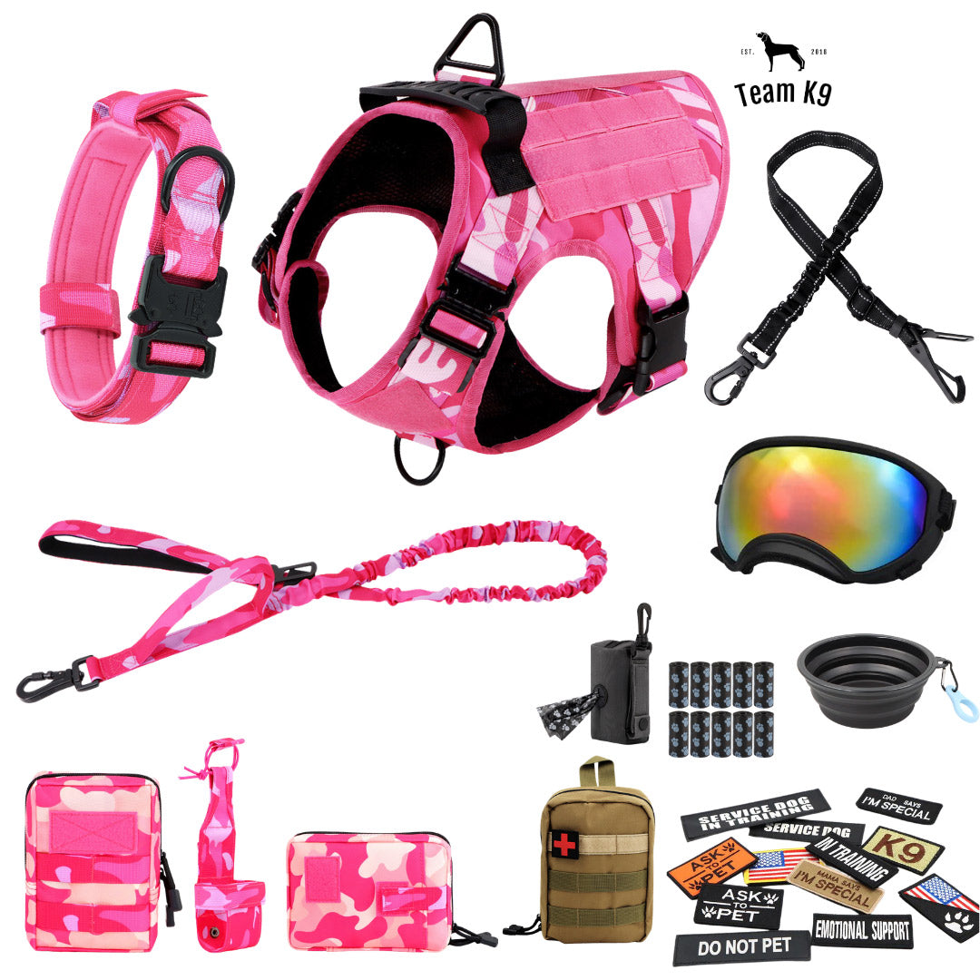 Heavy-Duty Tactical No-Pull Dog Harness with Dual D-Ring Control and Quick-Release Metal Buckles product image 80