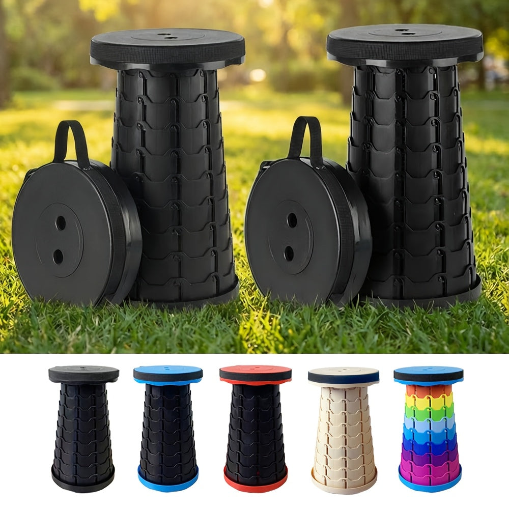 Collapsible Folding Stool 2-Pack – 400lbs Capacity Portable Telescoping Step Stool for Camping, Fishing, Hiking & Kitchen | Lightweight