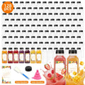 128pcs 12oz Empty Plastic Bottles Bulk, Reusable Clear Juice Containers with Funnel & Brush for Smoothies Ginger Tea Coffee