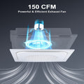 Bathroom Exhaust Fan with Light 150 CFM 1.0 Sone - 40W LED Night Light Ventilation Fan Combo, Quiet Bath Fan with Blue LED