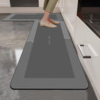 Kitchen Mat Set 2 Piece Anti-Slip Water Absorbent Thickened Diatom Mud Floor Mats for Kitchen Bathroom Entryway