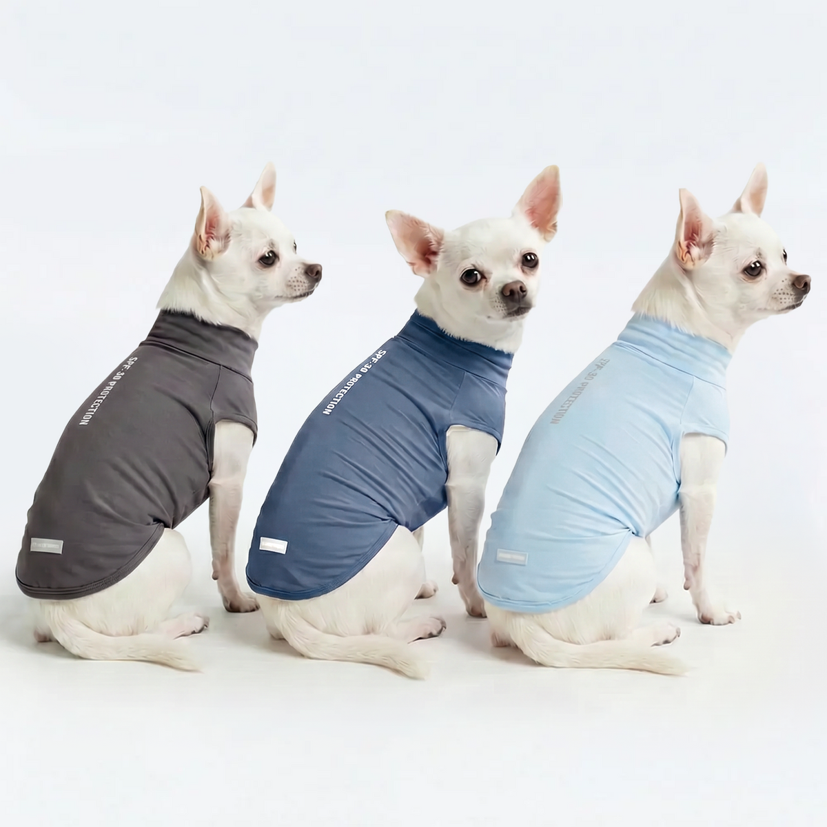 UPF 30 Dog Sun Shirt, Navy Blue Dark Grey Blue / S