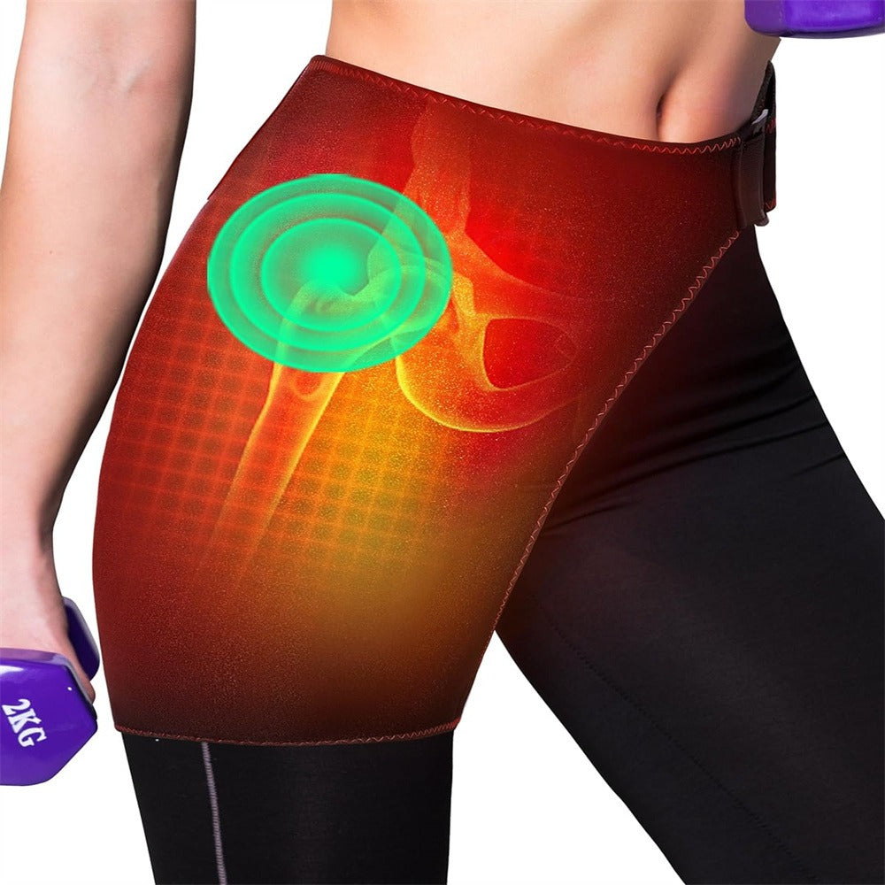 Heated Hip Brace USB Electric Heating Pad with 3 Vibration Massage Modes Hip Pain Wrap Belt for Women Men for Home or Salon Spa Use