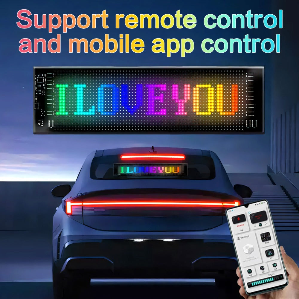 Car LED Light Panel USB Powered Smart Display, App Control, Eye-Shaped Design, Programmable LED Matrix Screen