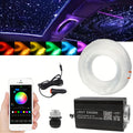 Fiber Optic Star Ceiling Light Kit 1000pcs, 0.5mm x 78.74" RGBW Car Roof Headliner Starlight Kit with App & 24-Key Remote Control