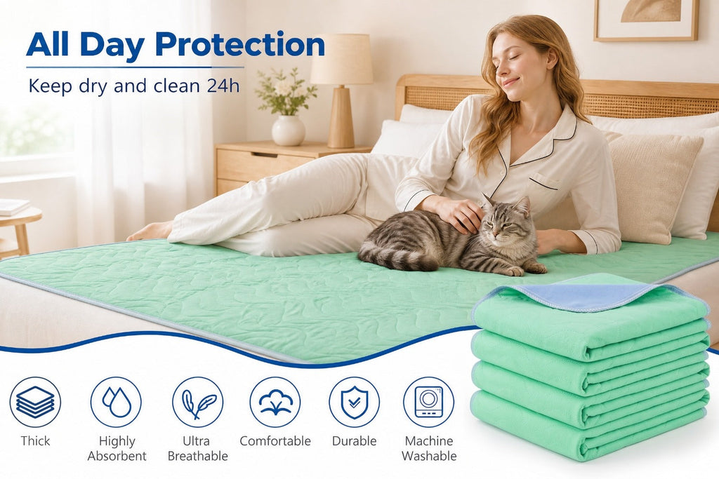 Reusable Underpads 36x36 Inch Extra Heavy Absorbency Bed Pads for Adults Kids and Elderly for Entryways, Bedrooms and Living Spaces