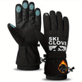 Black Full-Finger Winter Gloves with Touch-Panel Fingertips and Complete S, M, L and XL Size Options