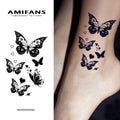 Temporary Tattoos AMIFANS 3-Sheet Dark Butterfly Design Set with 2.3 x 3.9-Inch Sheets for Arm, Leg and Shoulder Placement
