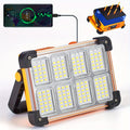Solar Rechargeable LED Floodlight Flashlight, IP44 Waterproof 4500 Lumens Ultra-Bright Portable Camp Light