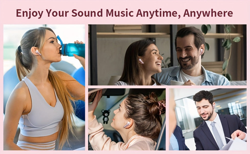 Wireless Earbuds Bluetooth 5.3 with Call Noise Reduction Mic, LED Display Case and Eight Color Options