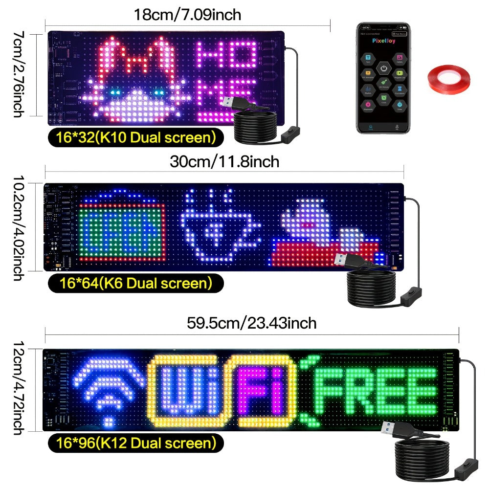 RGB LED Pixel Display Wall Art App Control USB Powered - Colorful Programmable Flexible Screen for an Everyday Personal Care Routine