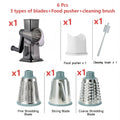 Rotary Vegetable Chopper Cheese Grater 5 Interchangeable Drum Blades Suction Base Handle for Cheese Vegetables Nuts Slicing Shredding
