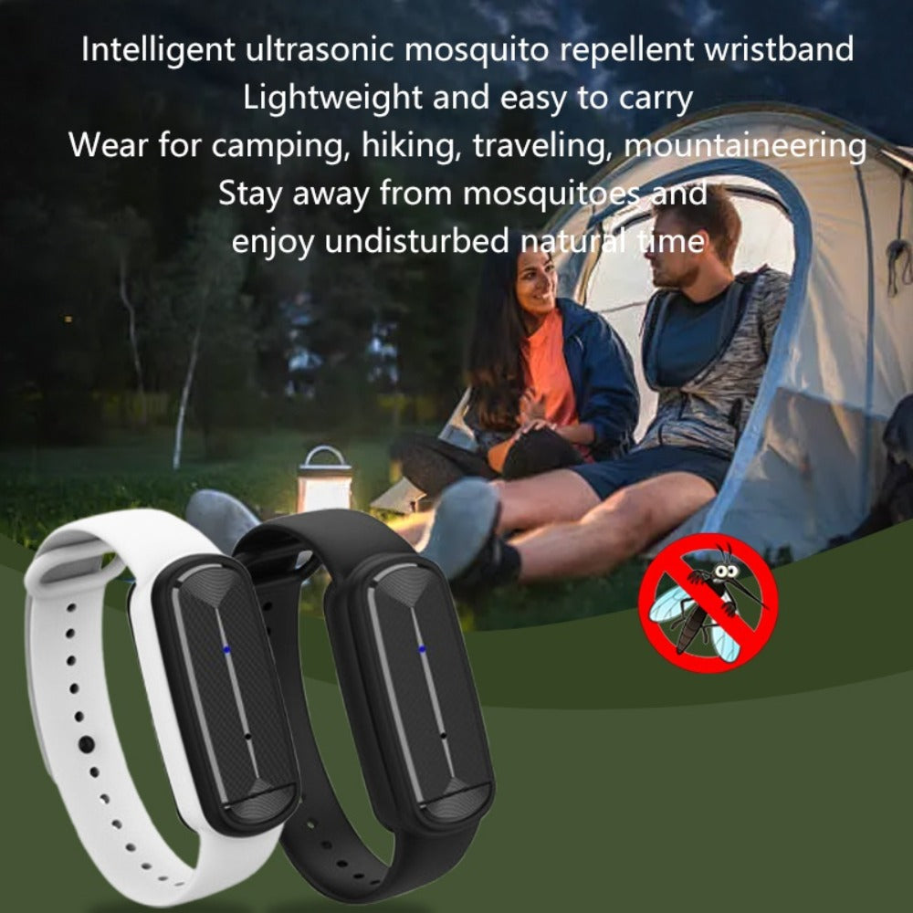 Ultrasonic Mosquito Bracelet 3-Pack, USB Rechargeable Intelligent Bug Wristband for Camping, Outdoor