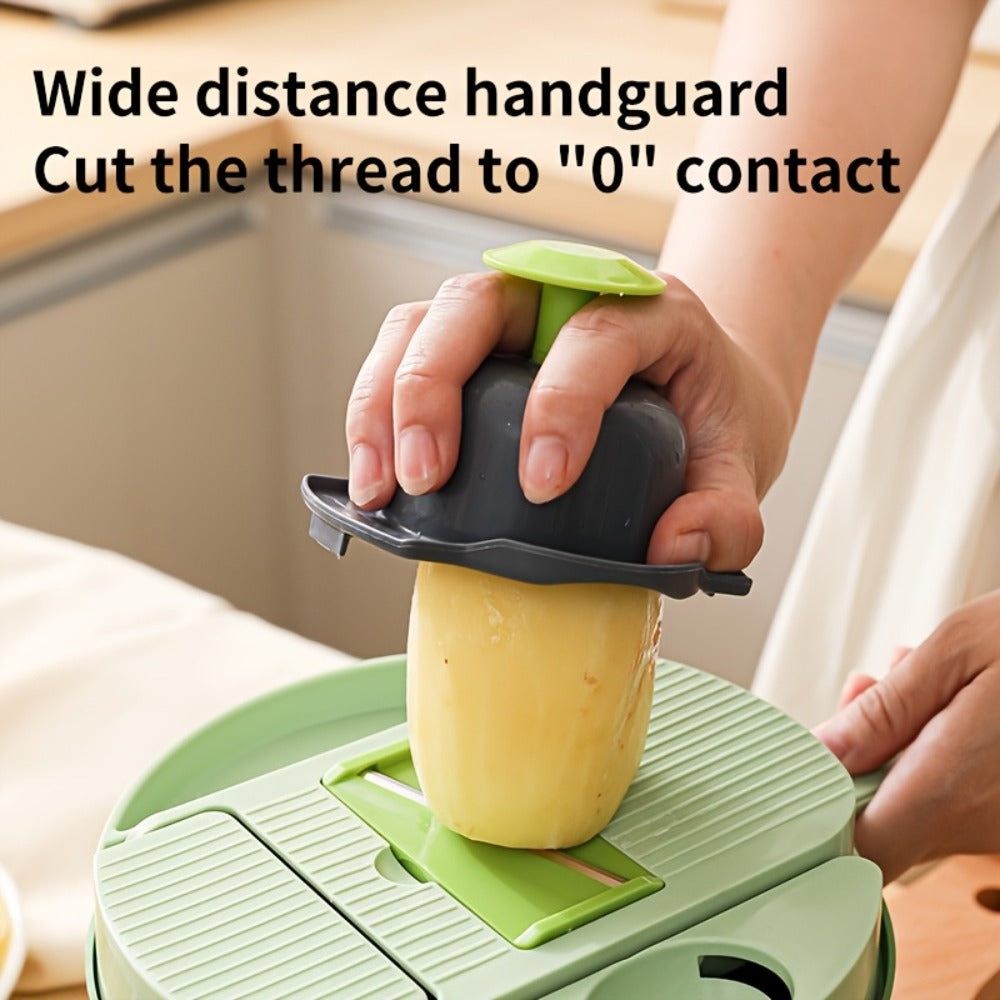 Vegetable Chopper 16-in-1 Manual Food Processor with Container, Onion Dicer, Potato Slicer, Garlic Mincer