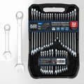 Combination Wrench Set with 14-Piece Metric, 14-Piece SAE or 32-Piece Mixed Checkout Options and Carry Case