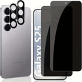 Samsung Galaxy Screen Protector + Camera Lens 2+2 Pack, 9H Anti-Spy Tempered Glass, Fingerprint Unlock Support