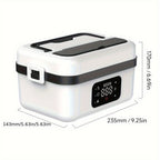 Electric Lunch Box 33.81oz Stainless Steel Heated Food Container Leak-Proof Portable Lunch Warmer for Work School Office