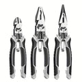 Three-Piece Pliers Set with 8- and 9-Inch Diagonal Cutting, Long-Nose and Combination Wire-Working Tools