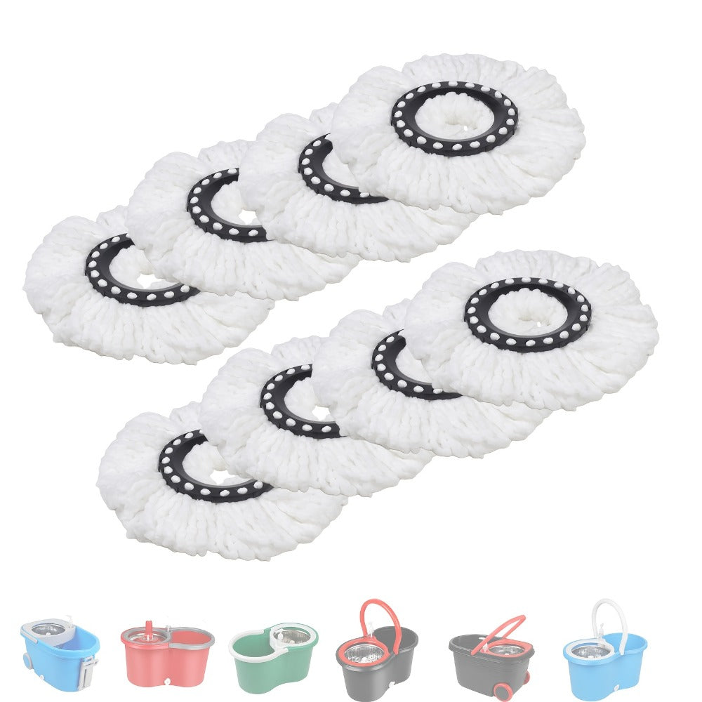 Microfiber Spin Mop Replacement Heads 8 Pack, 360° Universal Mop Refills for Standard Spin Mop Buckets, Machine Washable Reusable Mop Pads