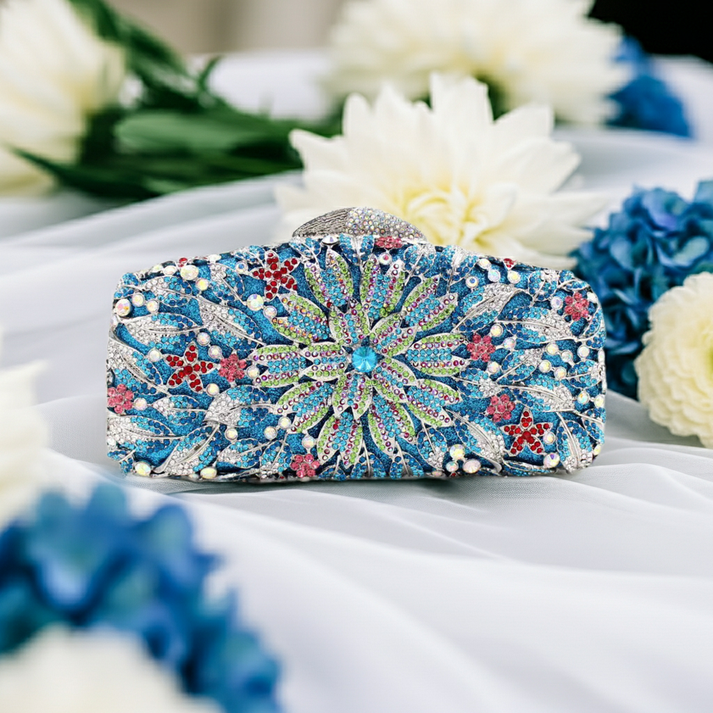 Bridal Inlaid Rhinestone Marigold Clutch, Evening Bag -i7bags
