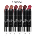Lipstick Set, PECOLOVERS 6-Piece Cream Crayon Collection with Nude, Rose, Berry and Red Colors