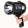 Flashlight IPX4 Solar and USB Rechargeable Searchlight with Six Modes and Three Color Filters
