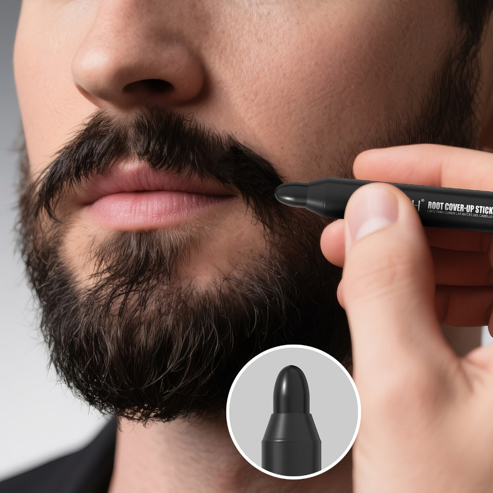 Gray Hair Root Touch Up Pen for Men, Instant Coverage Beard & Hairline Dye Stick, No-Mix Precision Applicator