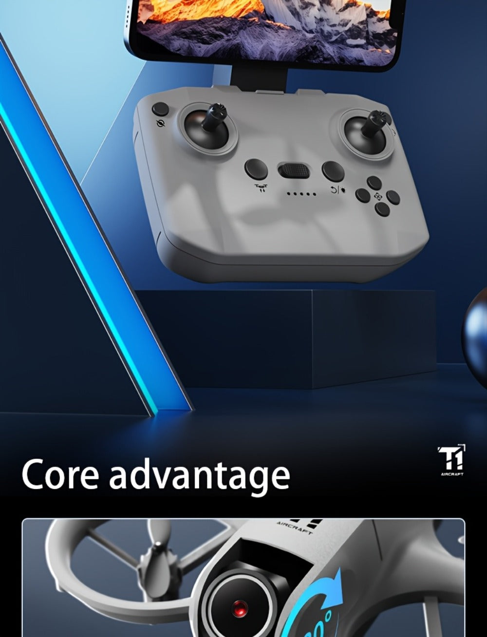 180° Rotating Dual Camera Drone Optical Flow Positioning Gyroscope Stabilization 360° Roll One-Button Takeoff Landing Calibration